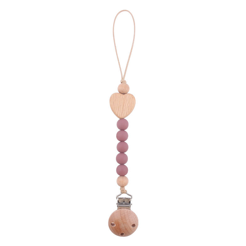 Natural Wooden Baby Pacifier Clip