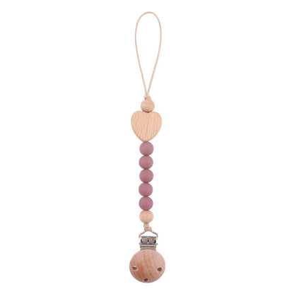 Natural Wooden Baby Pacifier Clip