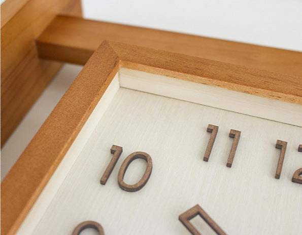 Rustic Wooden Dual Face Corner Wall Clock