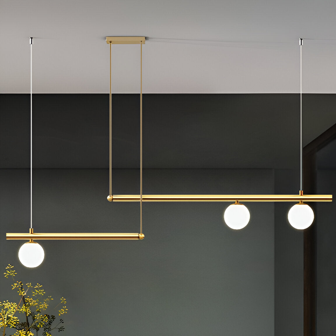 Modern Glass Linear Pendant Light Fixture