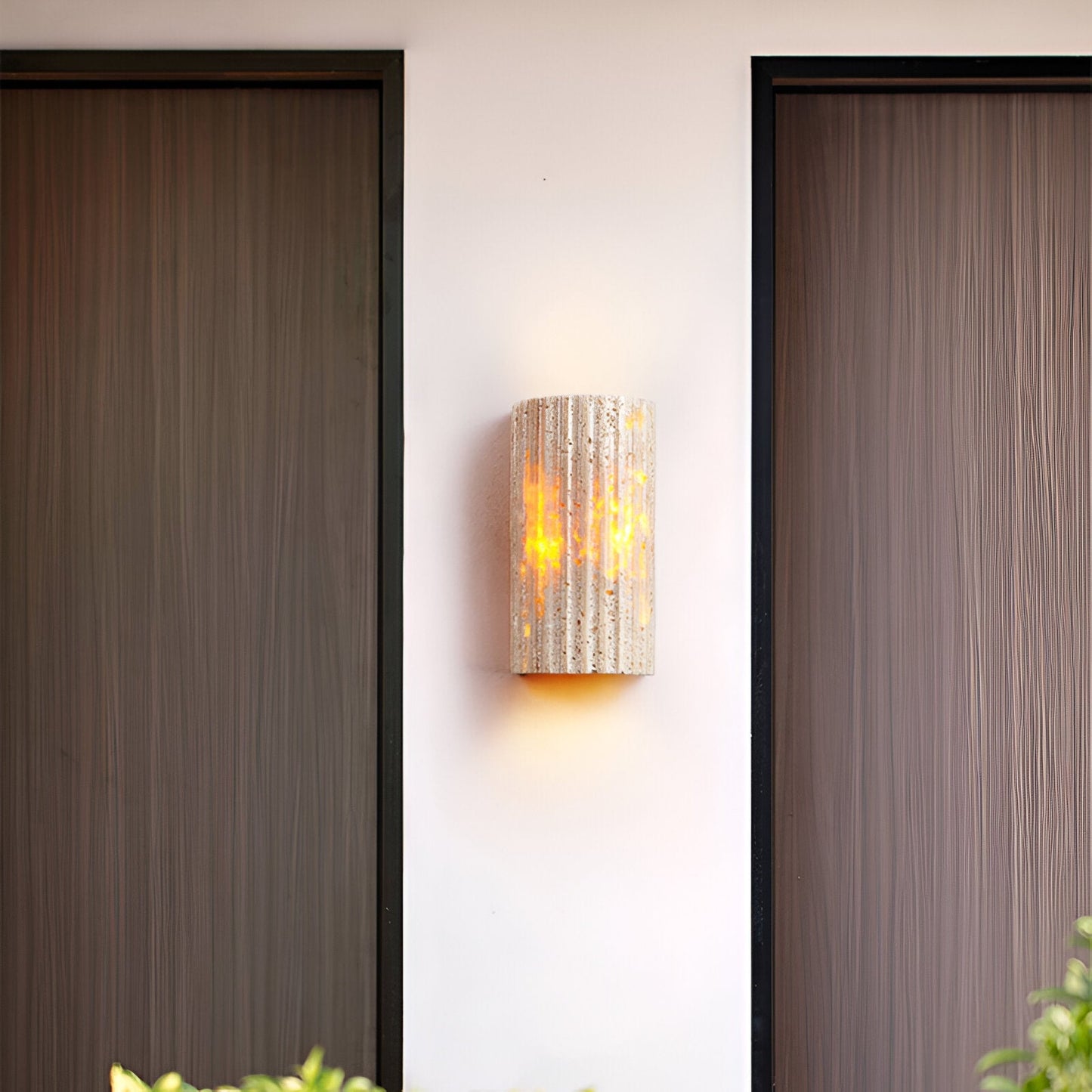 Contemporary Stone Outdoor LED Wall Lamp