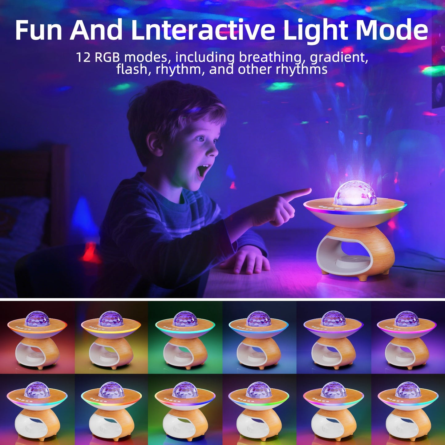 Colorful LED Wireless Charger Table Lamp