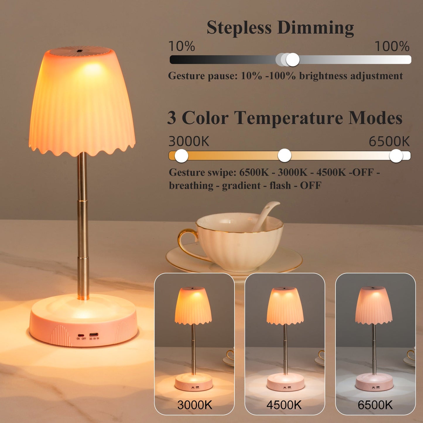 Smart LED Bedside Charging Lamp