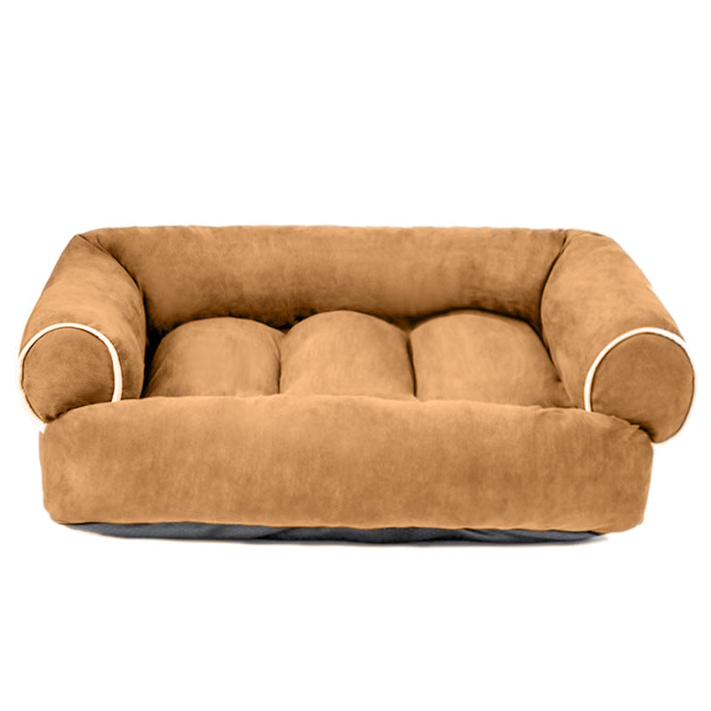 Plush Dog Bed with Removable Cover - Supportive Pet Mattress