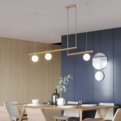 Modern Glass Linear Pendant Light Fixture