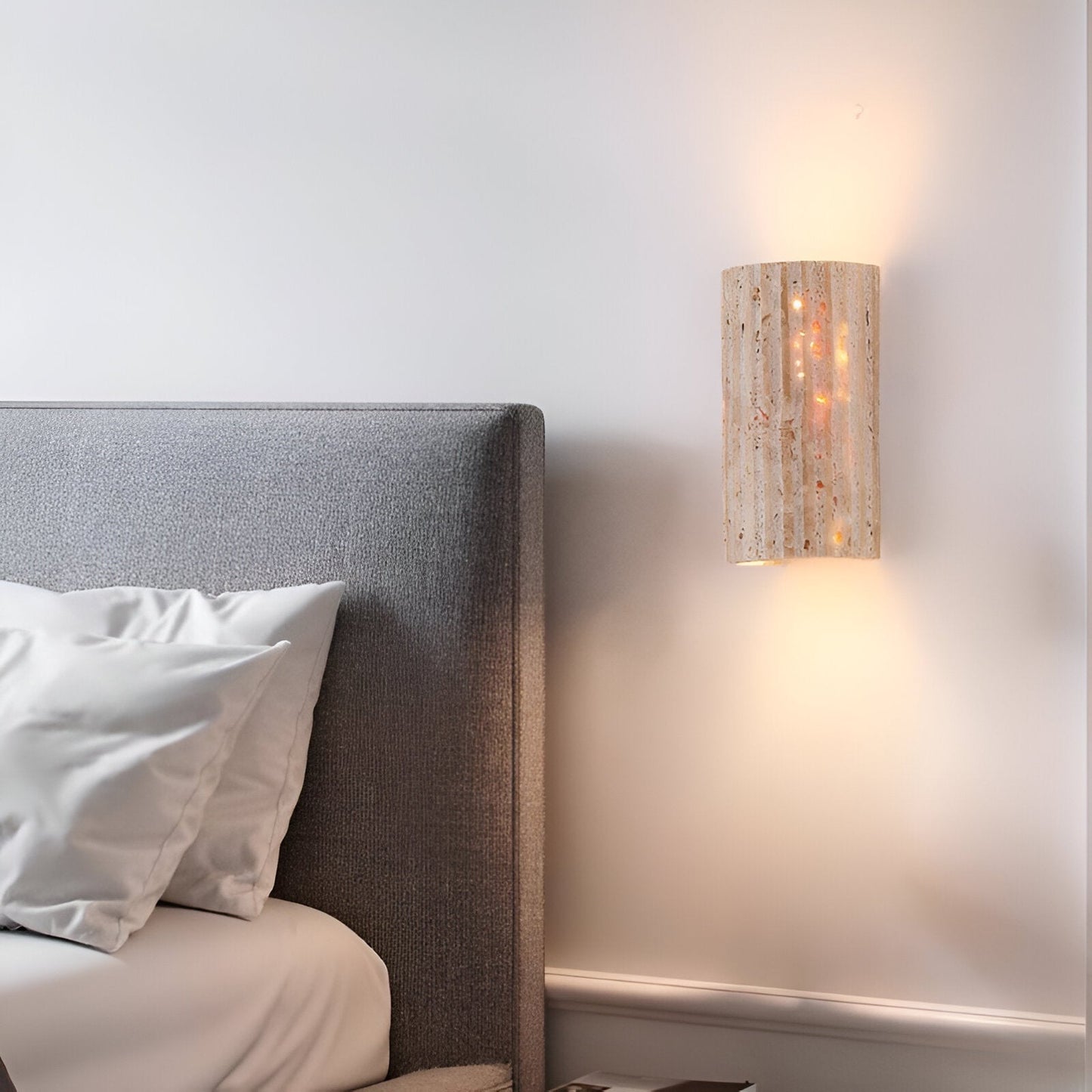 Contemporary Stone Outdoor LED Wall Lamp