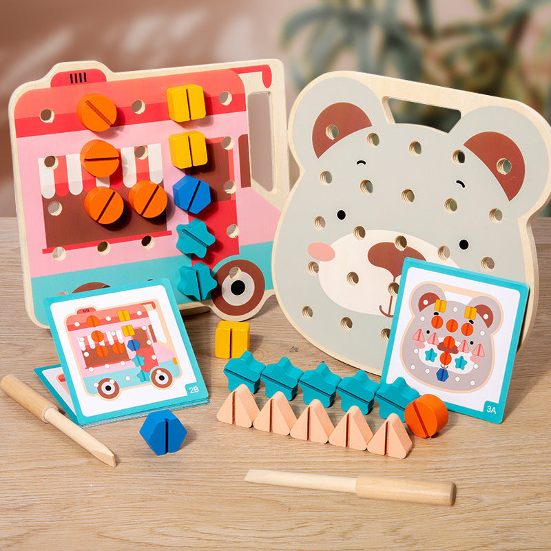 Colorful Wooden Bear Board for Kids Craft Kit