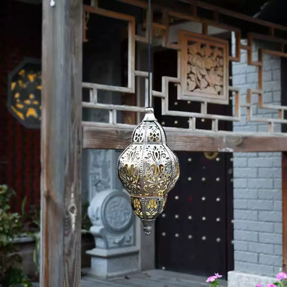 Rustic Solar Powered Outdoor Hanging Lantern