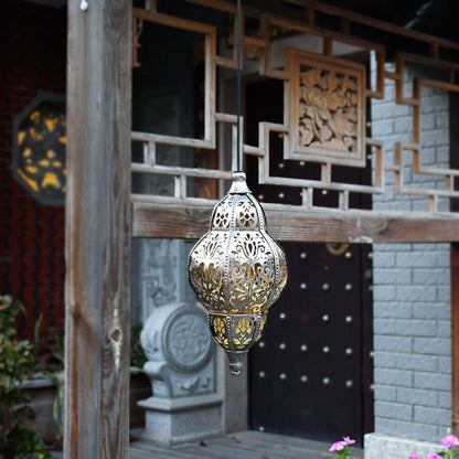 Outdoor Solar Pendant Lantern Moroccan Style Garden Light