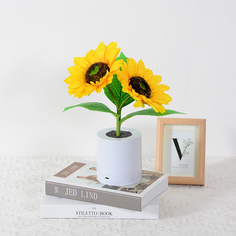 Bright Floral LED Table Lamp Warm Glow Lighting