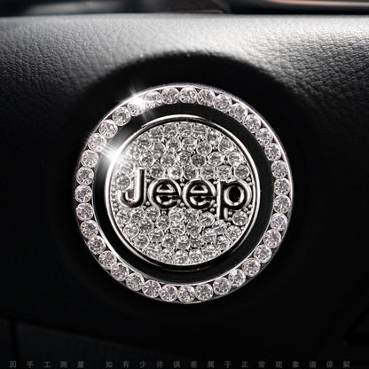 Luxury Crystal Car Starter Button Ring Cover