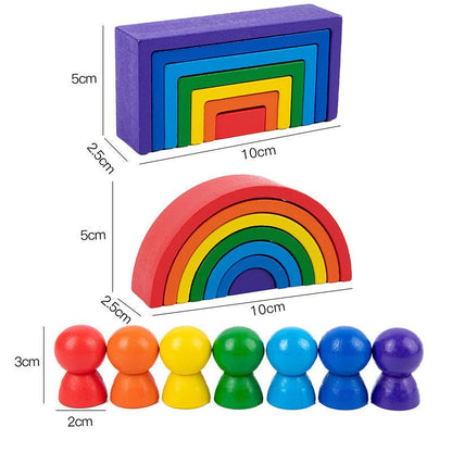 Colorful Kids Wooden Building Blocks Set