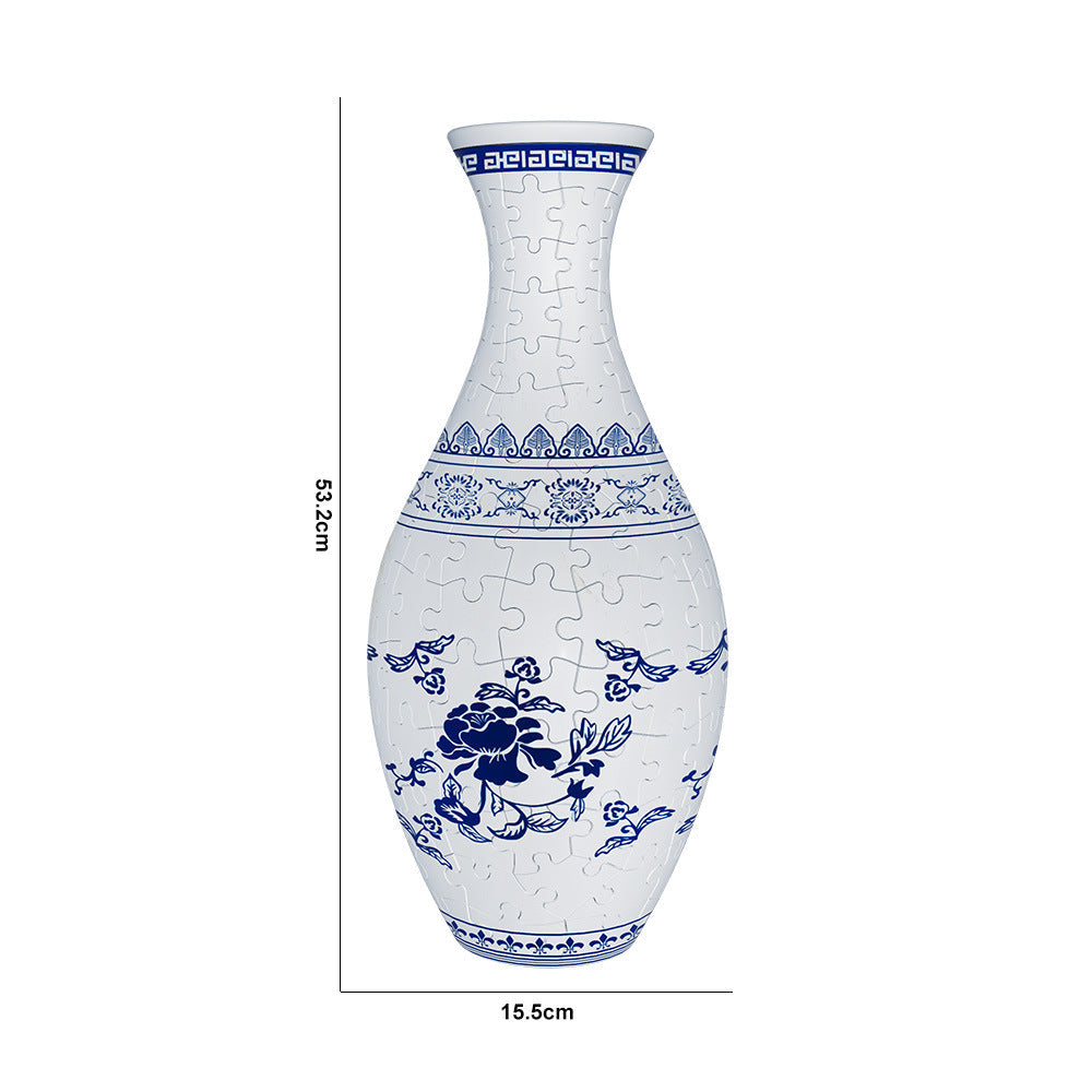 Beautiful 3D Flower Vase Puzzle Decor
