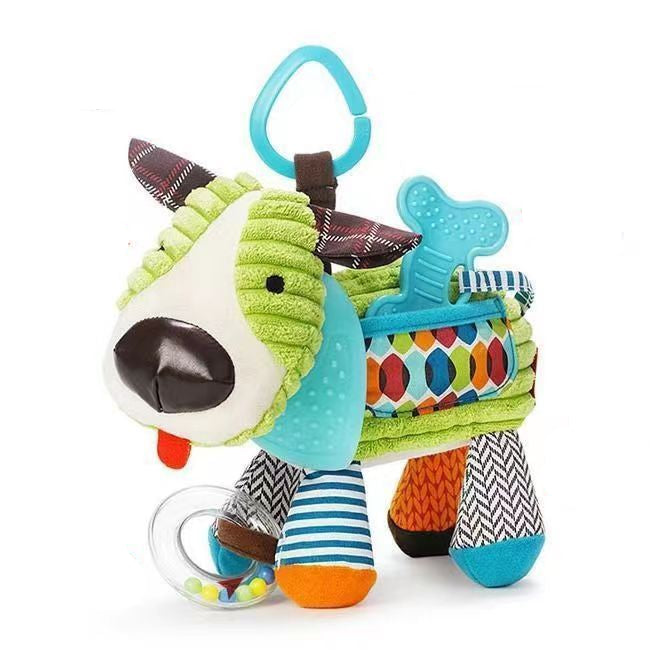 Soft Baby Teething Toy with Rattle and Silicone Chew