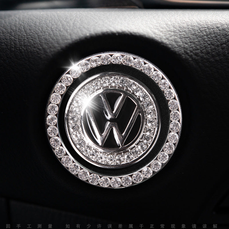 Luxury Crystal Car Starter Button Ring Cover