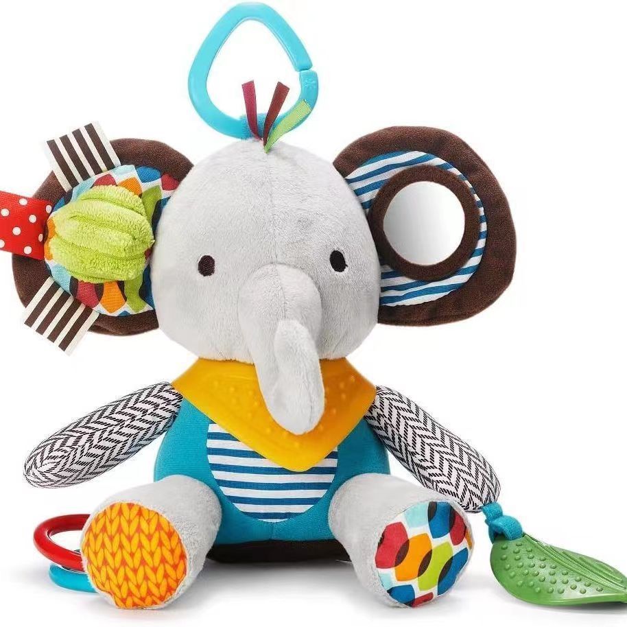 Soft Baby Teething Toy with Rattle and Silicone Chew