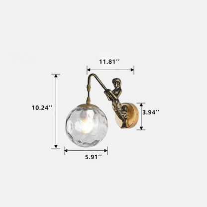 Classic Coastal 1-Light Glass Wall Lamp