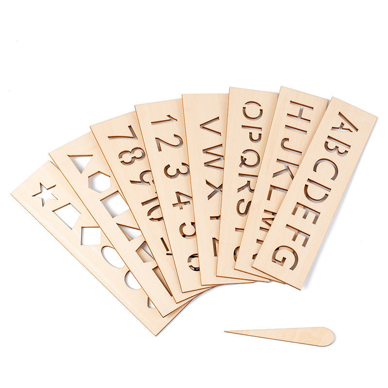 Wooden Alphabet Letter Tracing Templates for Kids