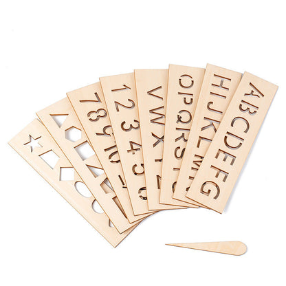 Wooden Alphabet Letter Tracing Templates for Kids