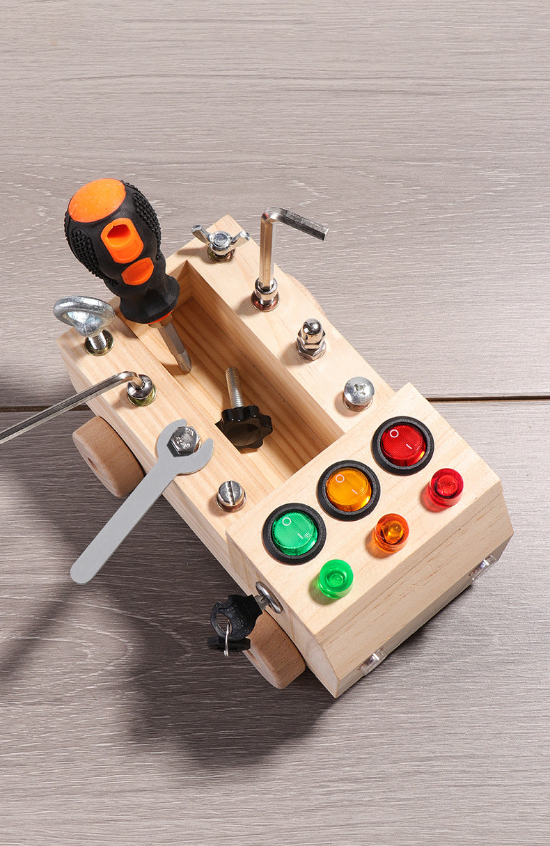 Green Wooden Montessori Fire Truck Toy