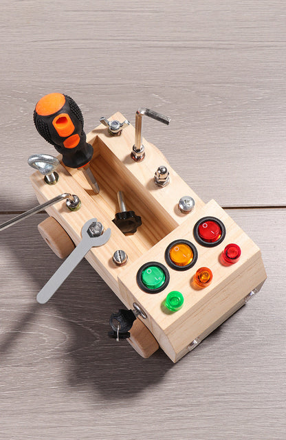Green Wooden Montessori Fire Truck Toy