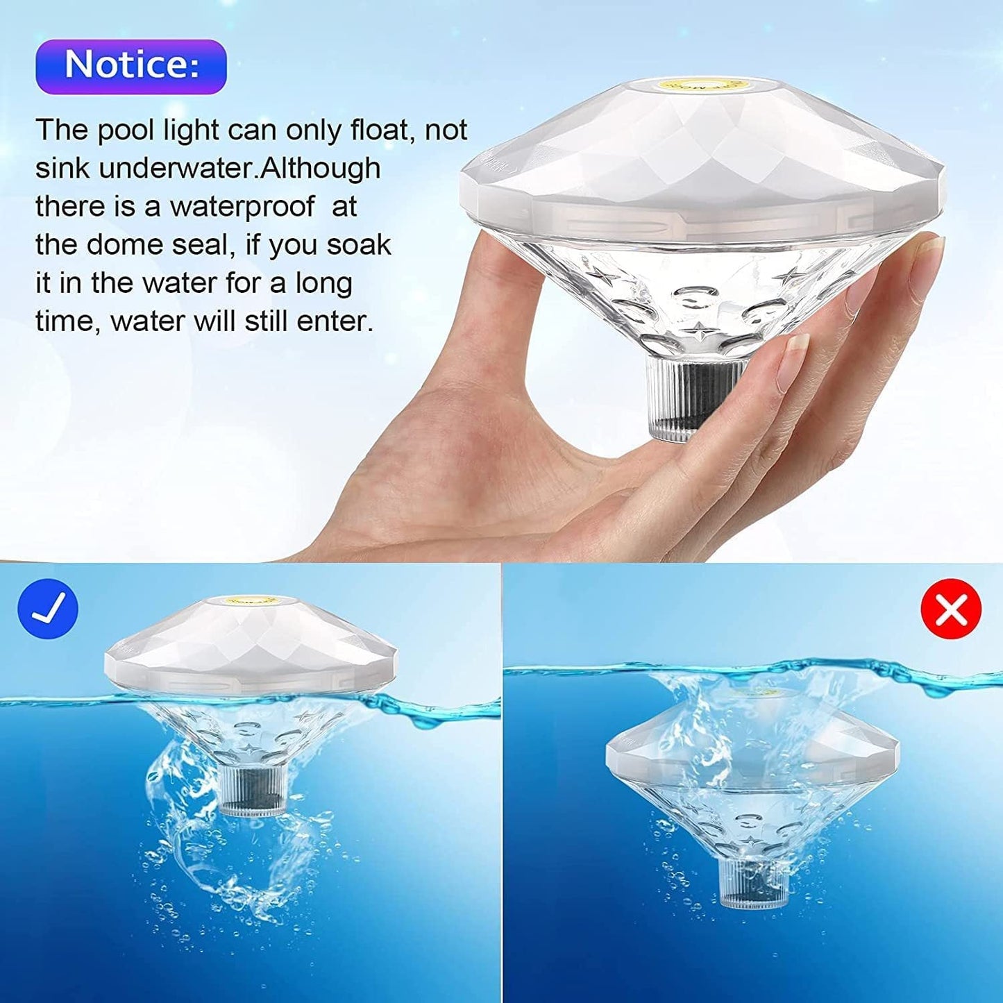 Colorful Solar Powered Pool Float Light Decoration