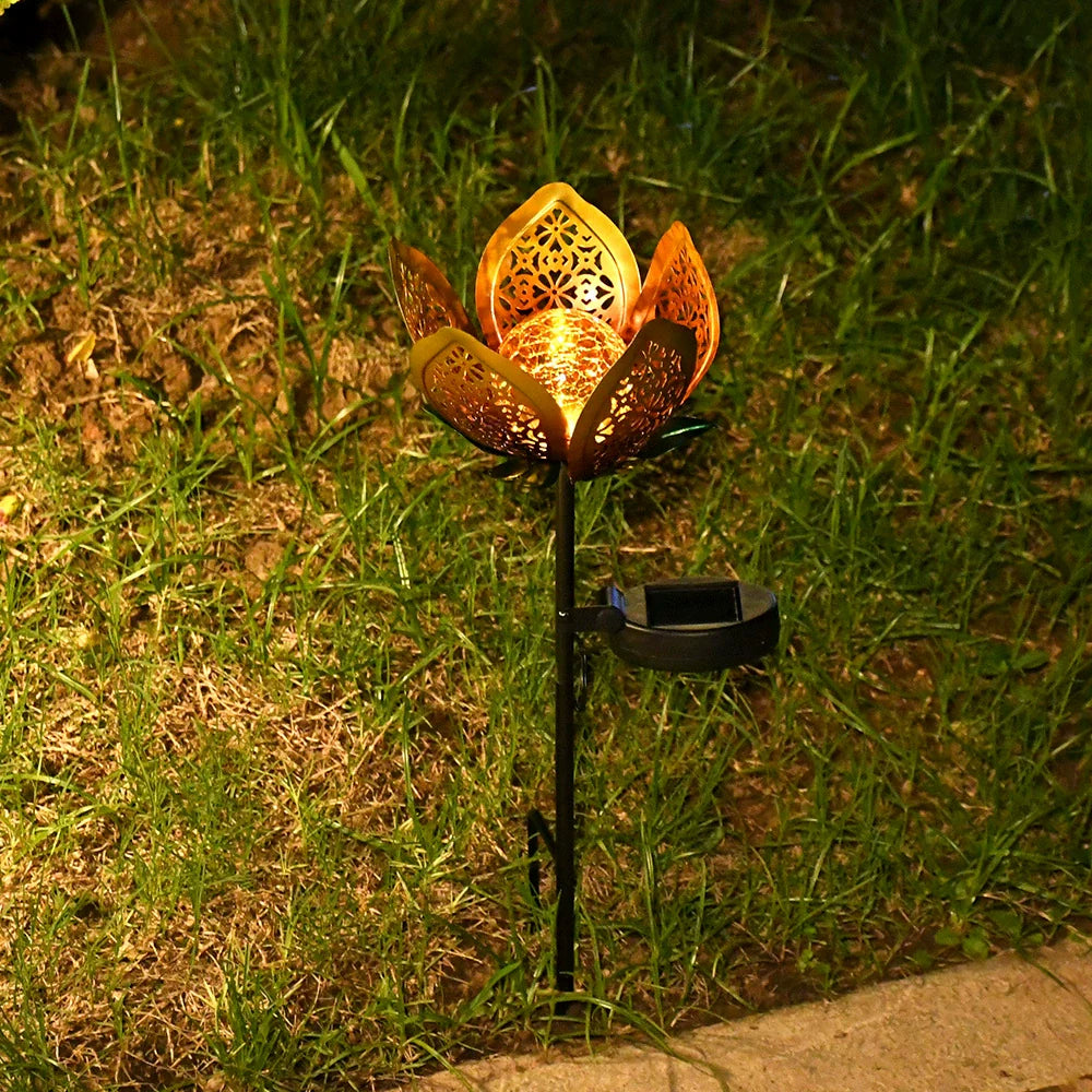 Bright Solar Yard Lamp, Elegant Glass Globe Lamp, Durable Outdoor Garden Light - Fesara
