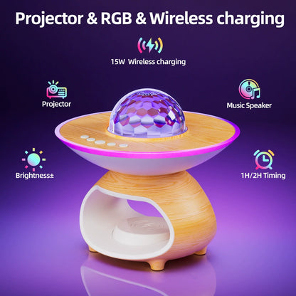 Colorful LED Wireless Charger Table Lamp