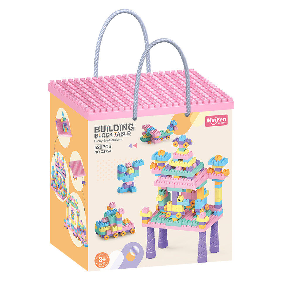 Kids Building Play Table with Blocks and Toys - Fesara