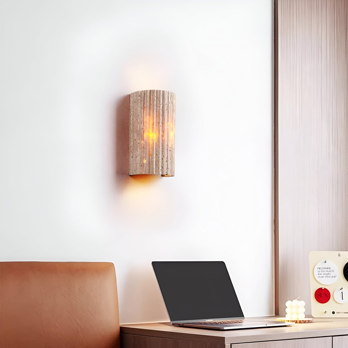 Contemporary Stone Outdoor LED Wall Lamp