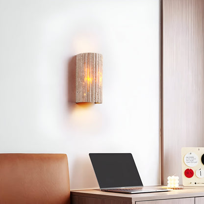 Contemporary Stone Outdoor LED Wall Lamp