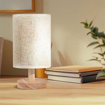 Rustic Wooden Cloth Desk Lamp