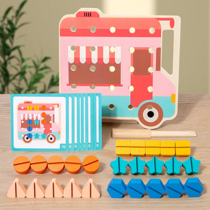 Colorful Wooden Bear Board for Kids Craft Kit