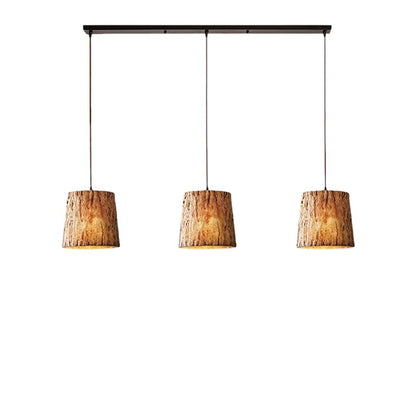 Rustic Wooden Pendant Light with Earthy Charm