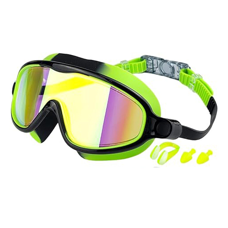 Kids Large Frame Clear Swim Goggles Waterproof Anti Fog