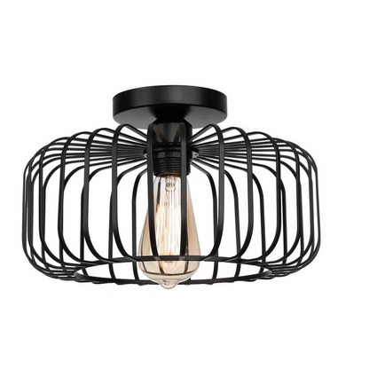 Rustic Metal Birdcage Pendant Light Black