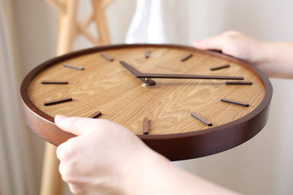 Simple Silent Wood Wall Clock 12 Inches
