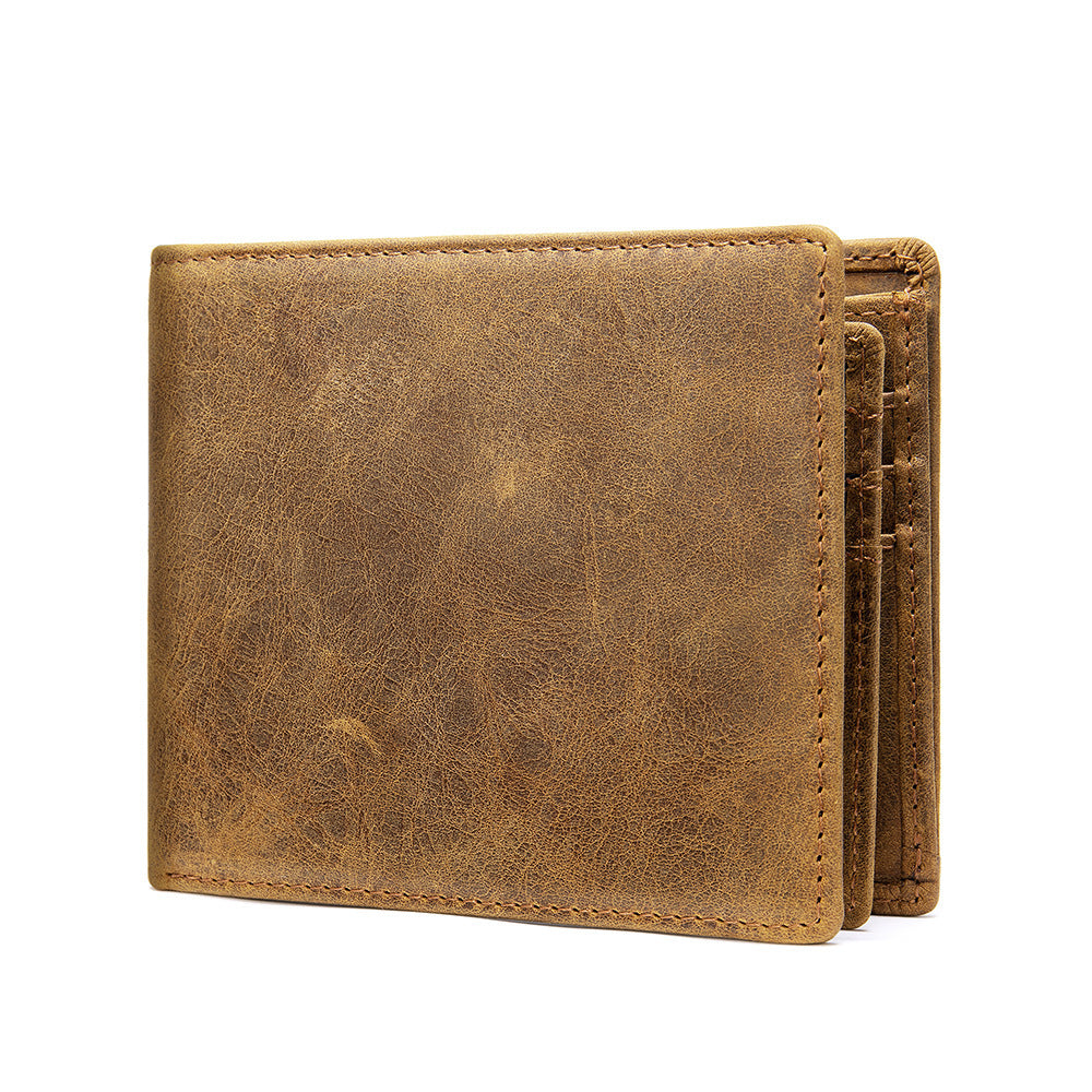 Thin Mens Leather RFID Wallet - Secure Slim Design