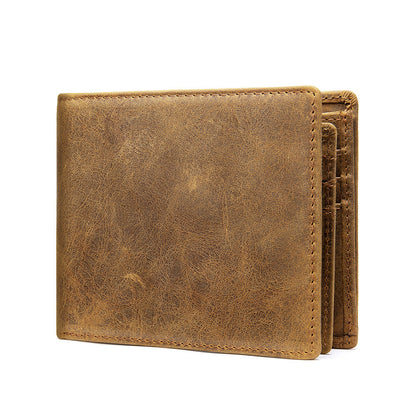 Thin Mens Leather RFID Wallet - Secure Slim Design