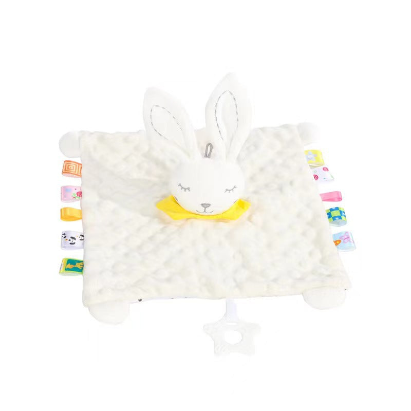 Soft Teddy Security Blanket with Rattle Toy