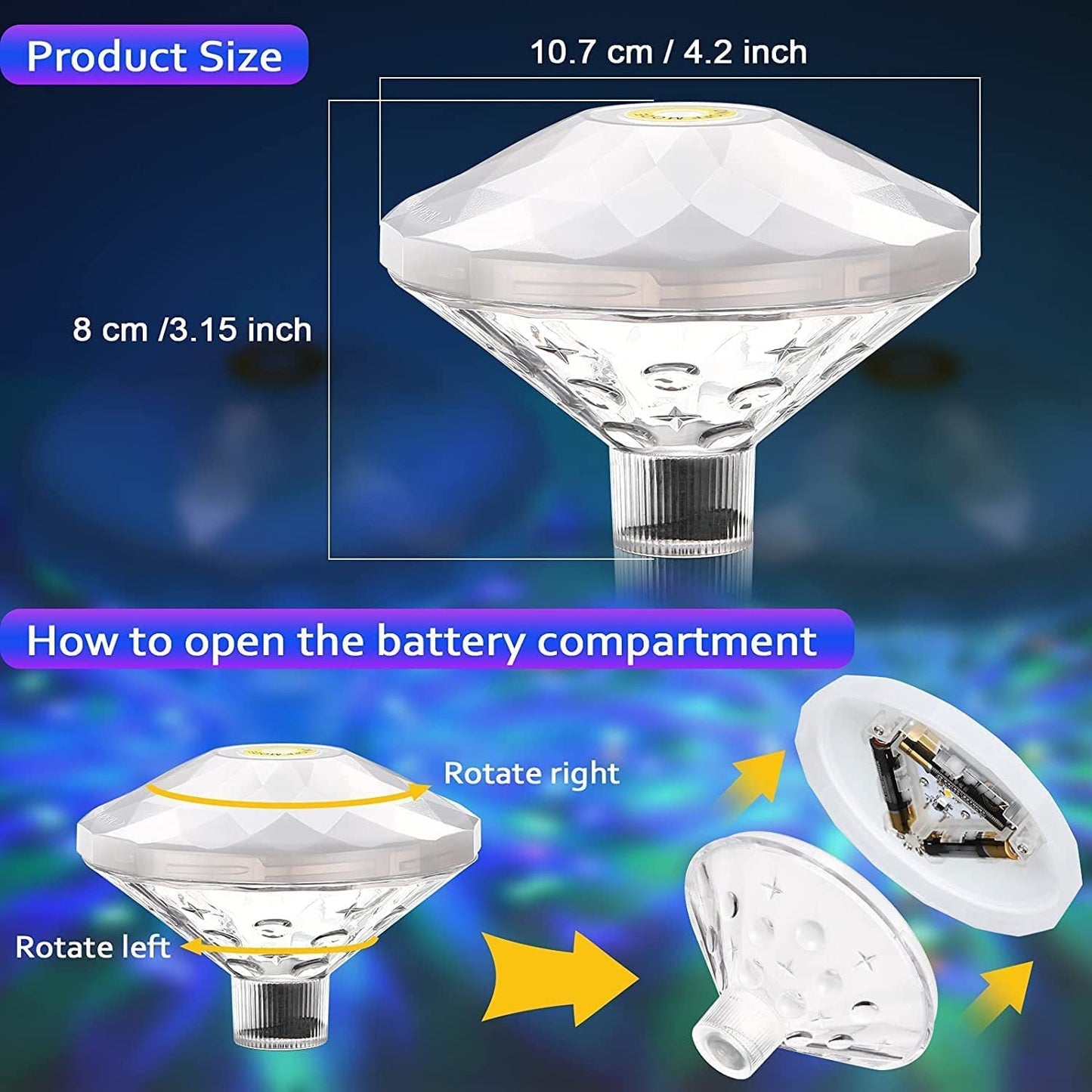 Colorful Solar Powered Pool Float Light Decoration