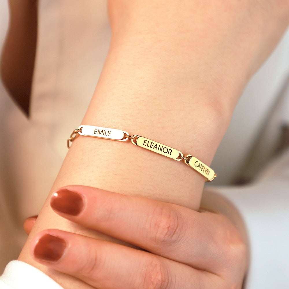Customizable Family Tree Paperclip Charm Bracelet