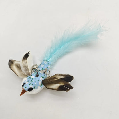 Fun Feather Teaser Cat Toy with Real Bird Motion