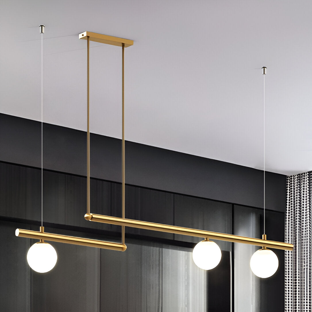 Modern Glass Linear Pendant Light Fixture