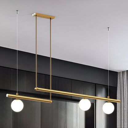 Modern Glass Linear Pendant Light Fixture