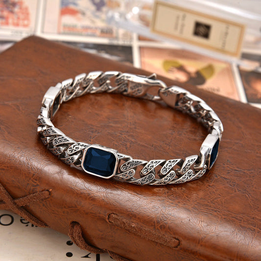 Fashion Diamond Link Unisex Copper Bracelet 9mm Wide - Fesara