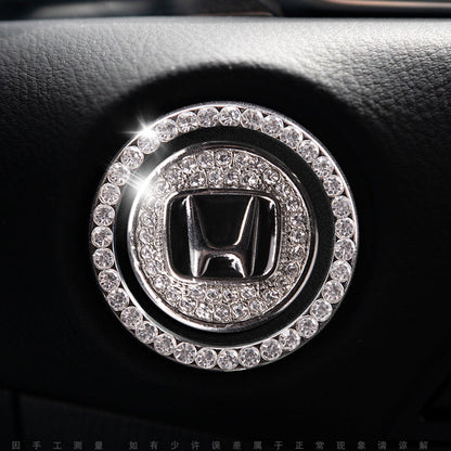 Luxury Crystal Car Starter Button Ring Cover