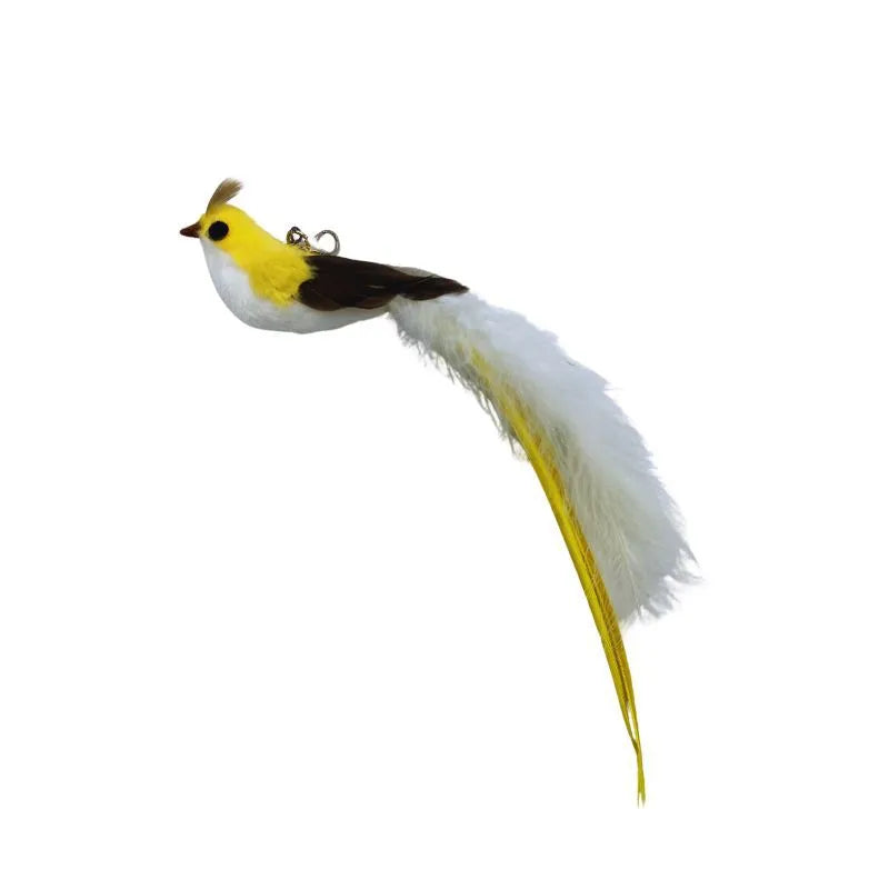 Fun Feather Teaser Cat Toy with Real Bird Motion