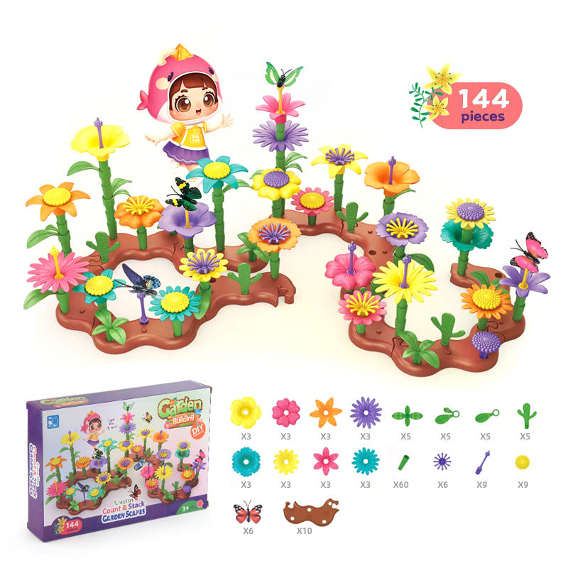 Colorful Blooming Brick Toy Set