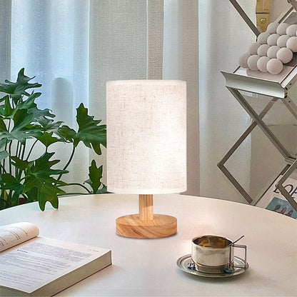 Rustic Wooden Cloth Desk Lamp